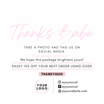 Printable Thank You Business Cards (CUSTOMIZABLE)
